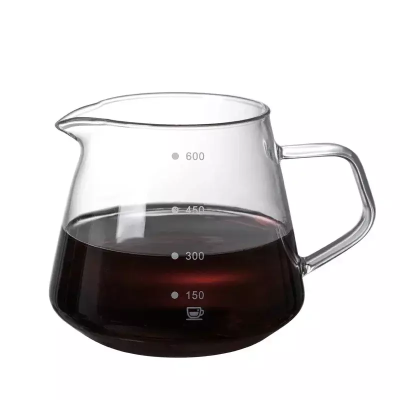 Carafe Drip 400/650ml dengan tanda centang Pot kopi V2 Pour di atas kaca rentang kopi Server ketel kopi pembuat perkolator Barista