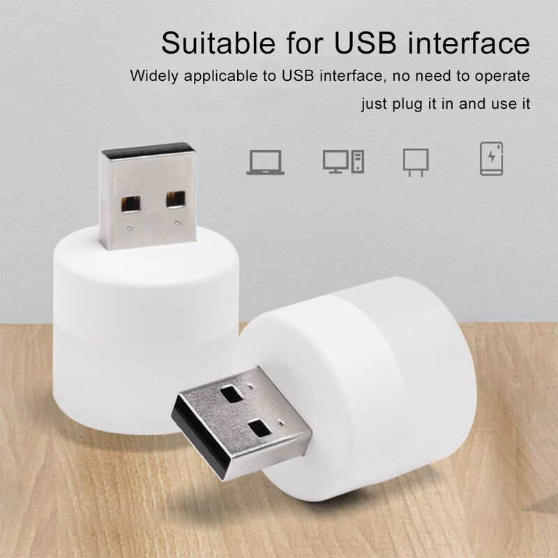 USB LED 플러그 램프, 컴퓨터 모바일 전원 충전, 매우 밝은 눈 보호 조명, USB LED 야간 조명, 따뜻한 흰색 눈, 5 개