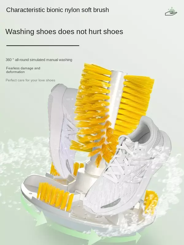 Lavatrice per scarpe di piccole dimensioni 220V, combinazione di asciugatura delle scarpe con spazzola completamente automatica per uso domestico, scarpe da lavaggio, calzini e vestiti