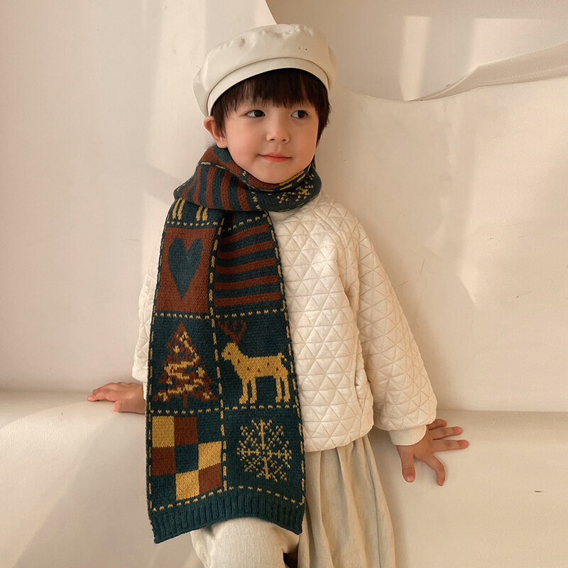 Winter Korean Mode kinder Schal Neue Jahr Weihnachten Stricken Baby Schals Wolle Neck Wrap Kid Zubehör Kleinkind Schals