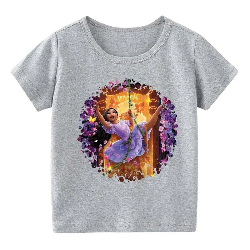 Disney Encanto Mirabel T-shirt Kids Girl Clothes Printing Pattern Cotton Casual Clothing 2022Summer Clothing Fashion Short-sleeve