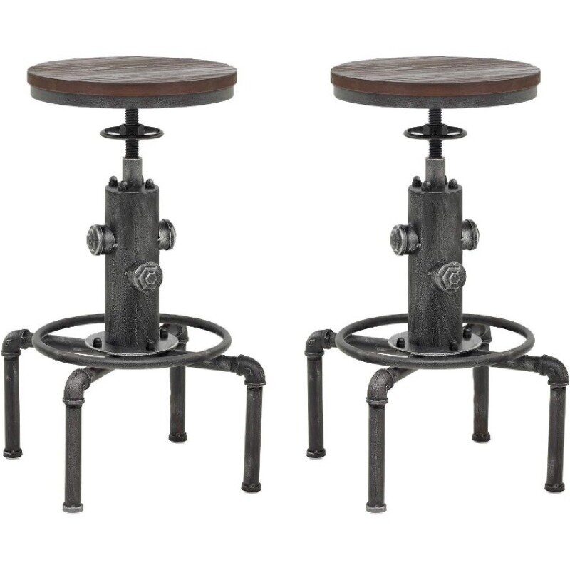 Amerykański antyk Vintage przemysłowy stołek barowy z litego drewna fajka wodna Hydrant przeciwpożarowy kawiarnia kawa stołek barowy przemysłowa