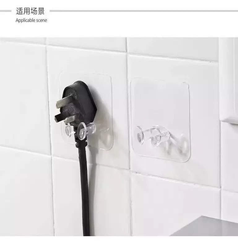 Gantungan baju transparan, Gantungan dinding berperekat pintu dinding kait hisap beban berat rak untuk aksesoris dapur kamar mandi