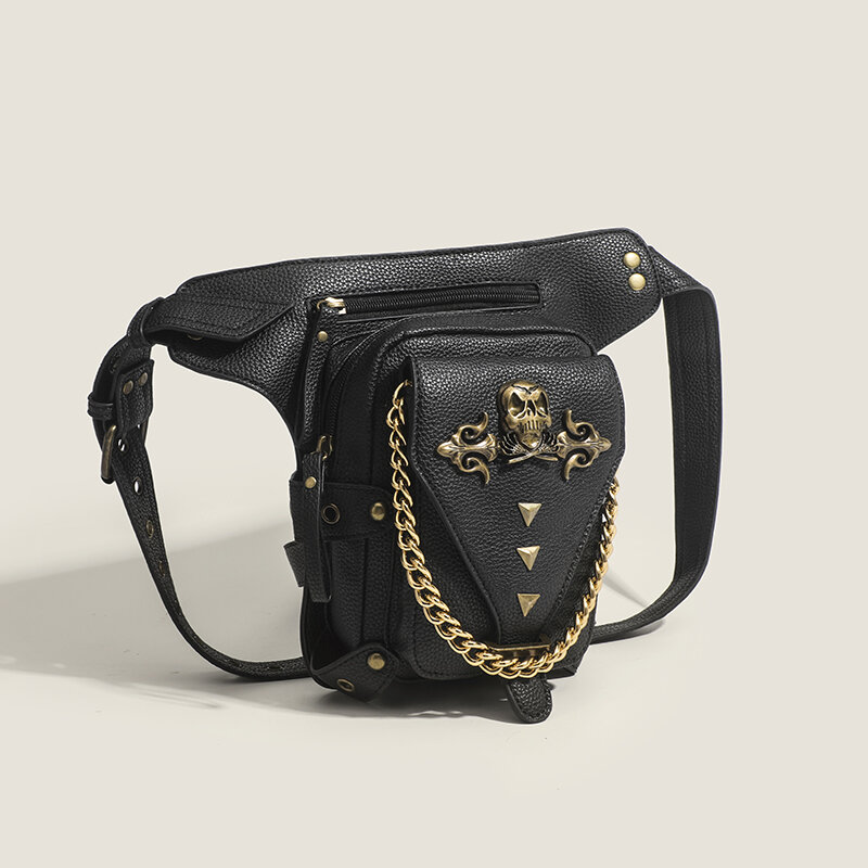 Средневековые поясные сумки в стиле стимпанк для женщин и мужчин, поясная сумка в викторианском и готическом стиле с черепом, сумки-мессенджеры на ремне