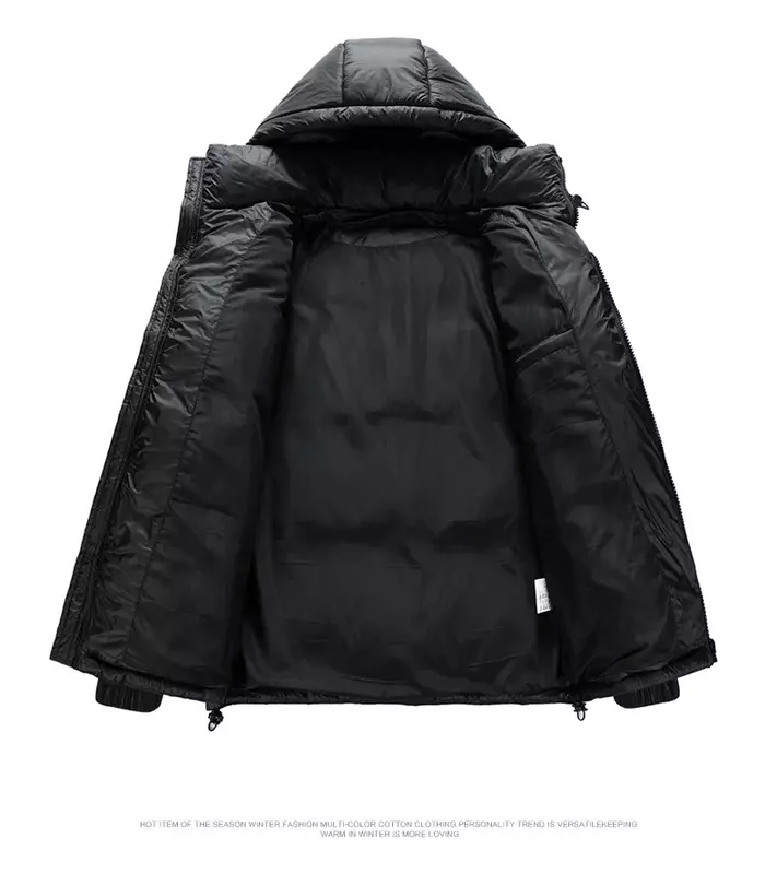 Abrigo de plumón de pato blanco con capucha para hombre, chaquetas cálidas de moda, chaqueta gruesa informal de invierno, talla V50, 2023