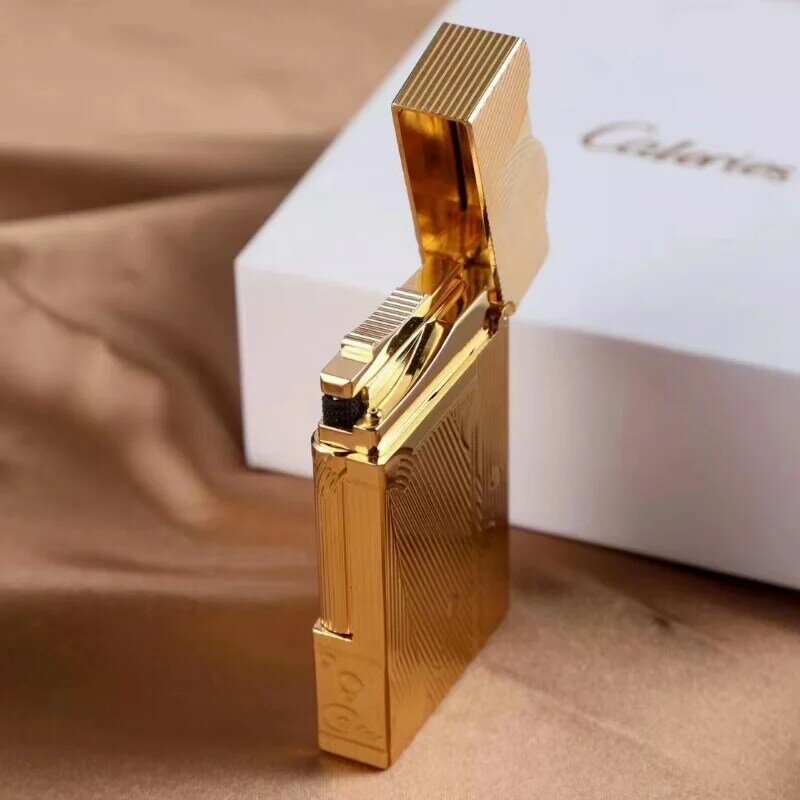 Gold Sleep Mermaid Pattern Vintage Lighter Cigarette Smoking Pure Copper Gas Lighters Classic Sound Metal Lighters Gift