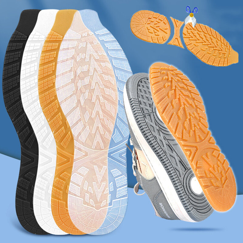 Adesivos exclusivos antiderrapantes para sapatos, borracha flexível, almofadas resistentes ao desgaste, tênis e sola, almofada de solas DIY, grossa, 1 par