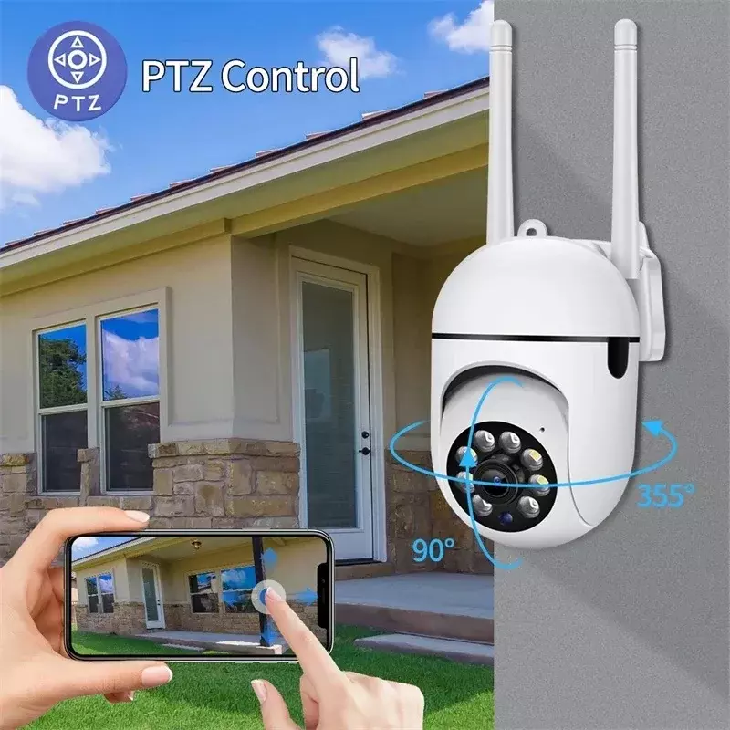 Wifi IP Camera 5MP Outdoor Wireless CCTV Surveillance Cameras Color Night Vision AI Human Detect 4X Digital Zoom IP66 Waterproof
