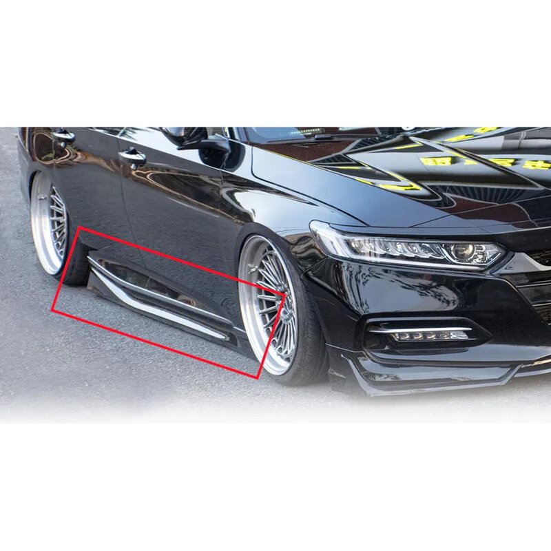 Rok samping cocok dengan 2018-2020 Honda Accord Rocker Panel ekstensi suku cadang otomatis hitam 2018 2019 2020