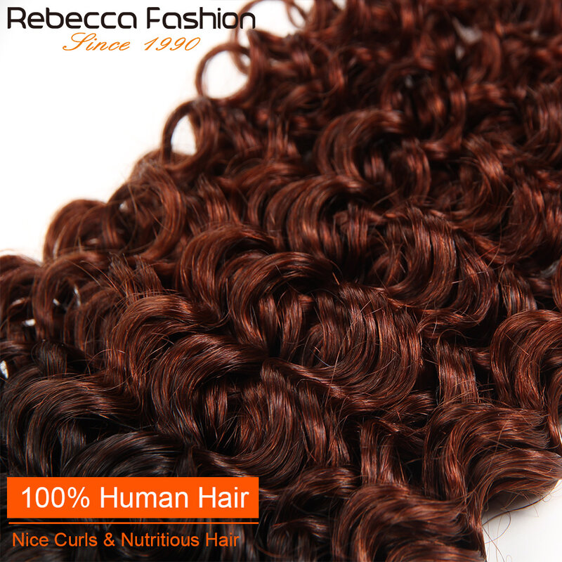 Rebecca Remy มัดเส้นผมมนุษย์แบบร้อยเป็นคลื่นบราซิล Dream Curly Human Hair Bundles Ombre Blue Pre-สีสำหรับผมซาลอน Extension