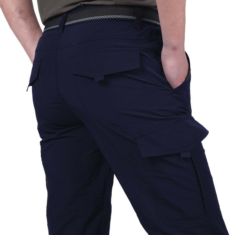 Pantalones largos militares informales ligeros de verano para hombre, impermeables, de secado rápido, para acampar, pantalones tácticos, transpirables