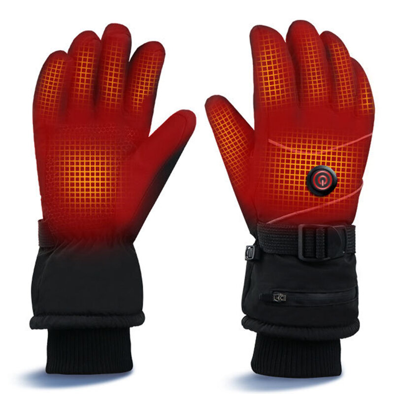Calentador de manos eléctrico recargable de CC, 3 niveles de calor, guantes calefactados, pantalla táctil para ciclismo, correr, conducir, senderismo y caminar