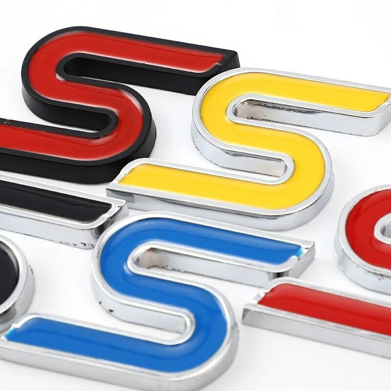 3d logam S Logo huruf kisi depan mobil lambang Badge bagasi stiker untuk Ford Mondeo Fokus Kuga Fiesta Zetec S Aksesori stiker
