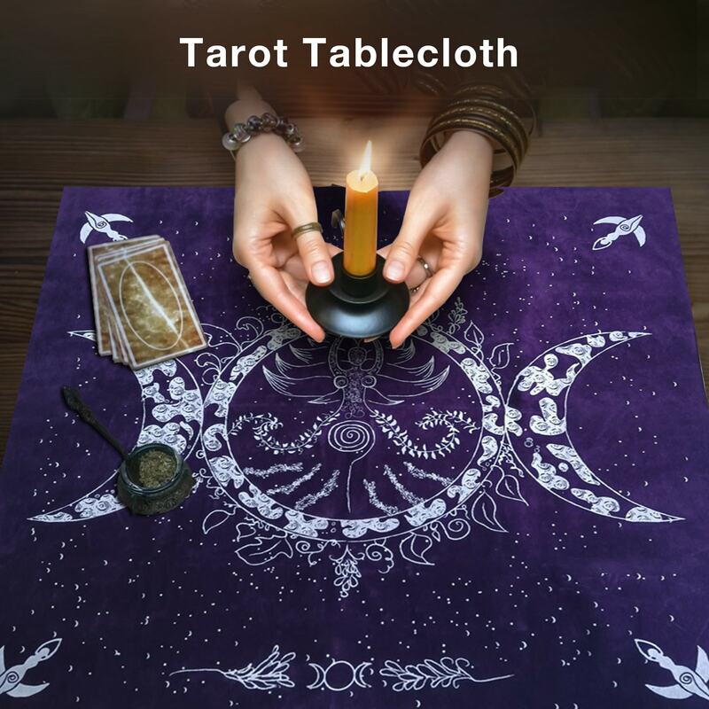 Kain Tarot Altar Bintang Bulan Fase Astrologi Kartu Tarot Ramalan Taplak Meja Khusus Beludru 19X19 Dalam Taplak Meja Tarot