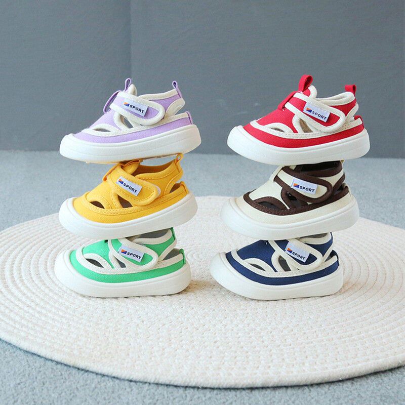 أحذية أطفال قماشية خفيفة الوزن ، أحذية عصرية لخبز الأطفال ، على الطراز الكوري ، للربيع والصيف