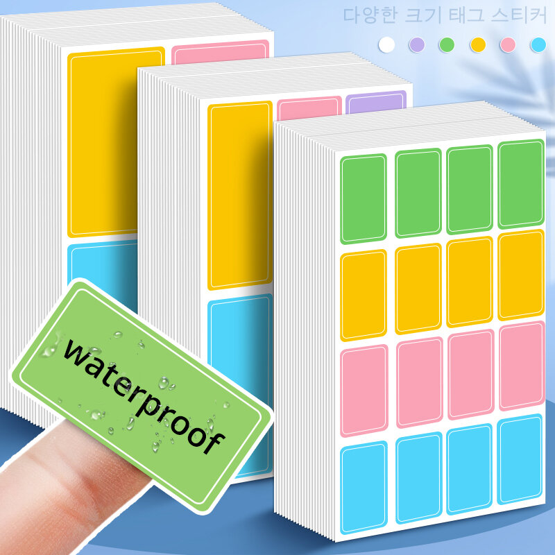 Waterdichte Kleurrijke Zelfklevende Diverse Stickers Verwijderbare Etiketstickers Naamplaatje Flesbestand Document Schoolbenodigdheden