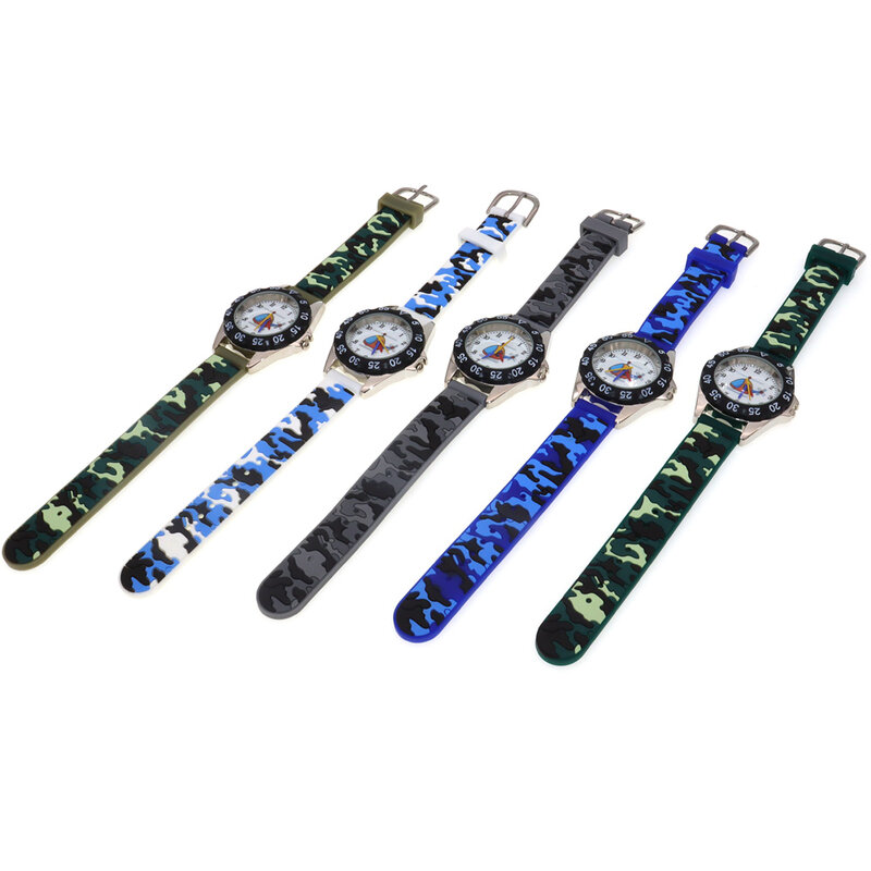 Hoge Kwaliteit 3d Band Quartz Horloges Luxe Merk Waterdichte Kinderen Qlastic Horloges Klok Kind Horloge