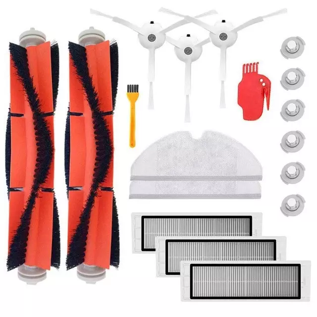18PCS Mi Robot Vacuum Cleaner Parts Replacement Kit  Main Brush Filters Side Brushes Accessories For Xiaomi Robo2 Robot S51 S50