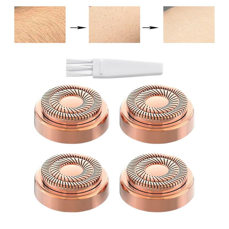 4 Pieces Women Facial Hair Remover Replacement Heads Hair Removal Tool with Cleaning Brush for Facial Hair Remover Gen 2