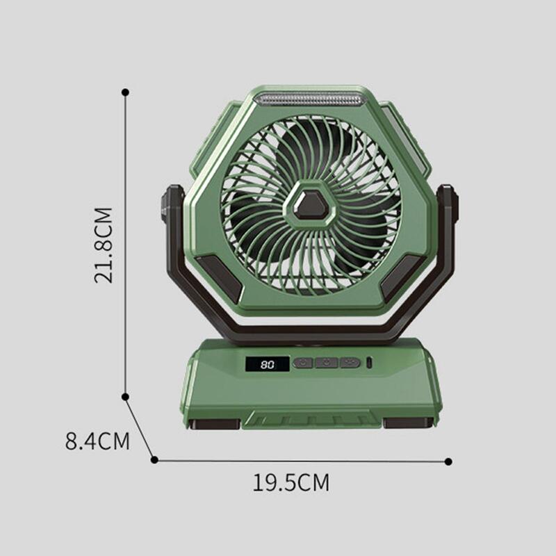 Camping Fan with LED Lantern Personal Desk Fan for Barbecue Fishing Outdoor