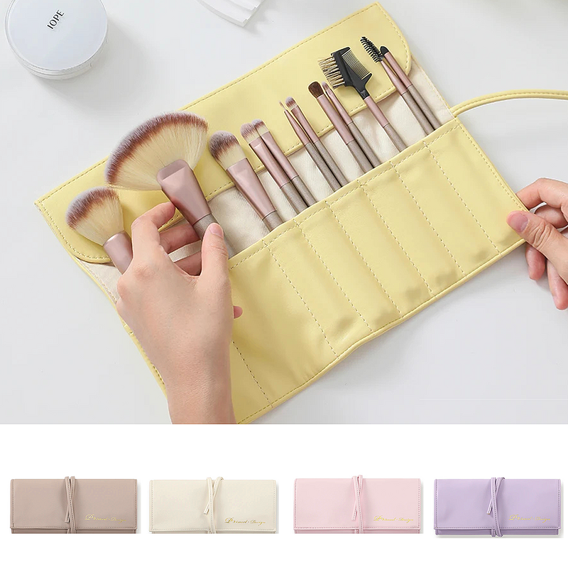 Travel Makeup Brushes Case Luxury Foldable Case Roll Bag Organizer Brushes Pouch Portable Makeup Eyebrow Contour Pencil Bag