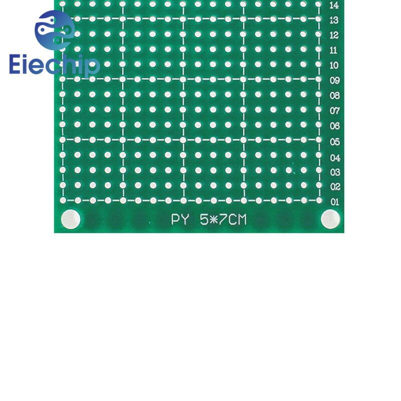 บอร์ด PCB 5*7ซม. 10ชิ้นต้นแบบด้านเดียวสีเขียว DIY แผ่นกลม PCB ชุดแผงวงจรสากล