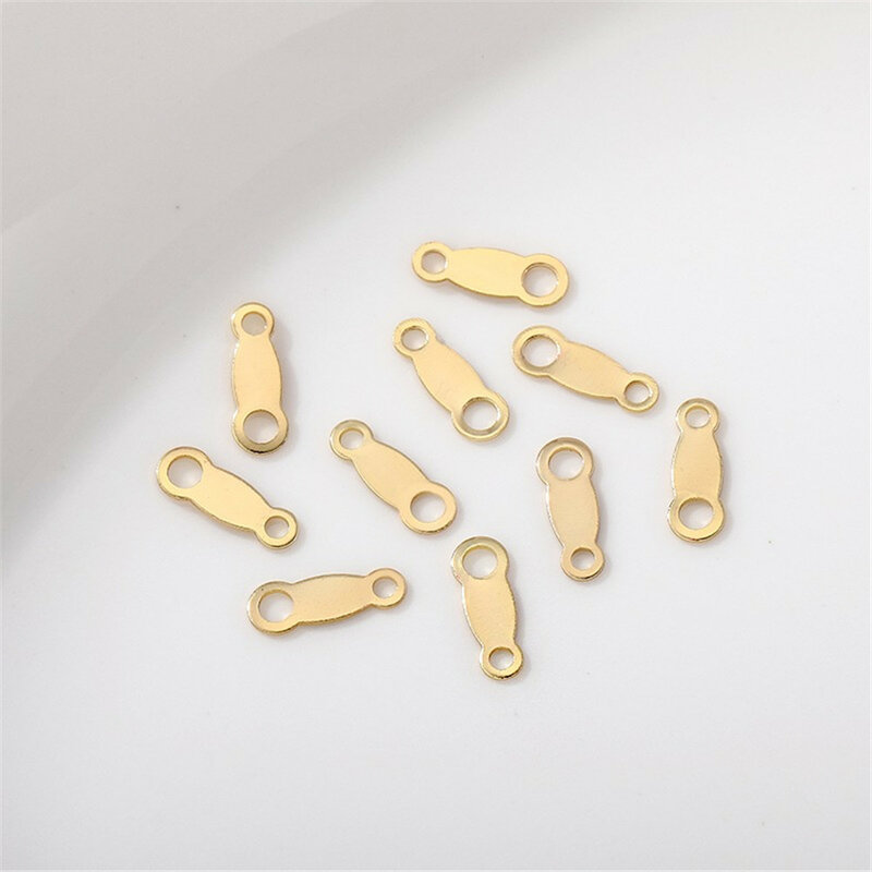 Figura de conexión de cierre de hebilla de doble agujero llena de oro de 14K, pulsera hecha a mano DIY, collar, accesorios de Material de joyería, 8 piezas