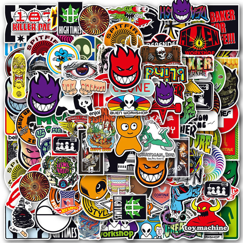 10/30/50/100pcs Street Style Logo Stickers Aesthetic Graffiti Skateboard Laptop Motorcycle Helmet Kids Cool Sticker Toys Decals