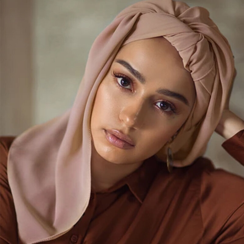High Quality Good Stitching Stitch Plain Premium Heavy Chiffon Hijab Scarf Malaysian Women's Scarves Hijabs Long Shawl Shawls