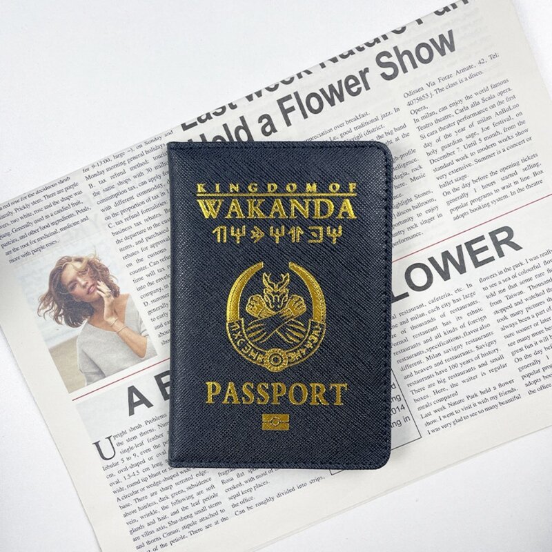 Sarung paspor perjalanan modis sarung kulit Pu tas ID sarung pelindung desainer paspor kasual wanita