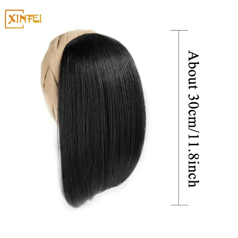 Синтетические парики, женская короткая повязка для волос, шиньон, искусственный пушистый цельный парик с естественным увеличением объема волос