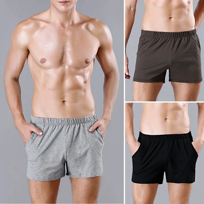 Men Leisure Shorts Solid Color Summer Beach Quick-Drying Daily Casual Beach Breathable Short Pants Sweatpants Comfort Homewear