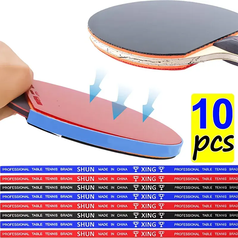 Table Tennis Racket Edge Tape, Fita lateral protetora profissional de Ping Pong Bat, Protector Strip Acessórios, 2 10Pcs