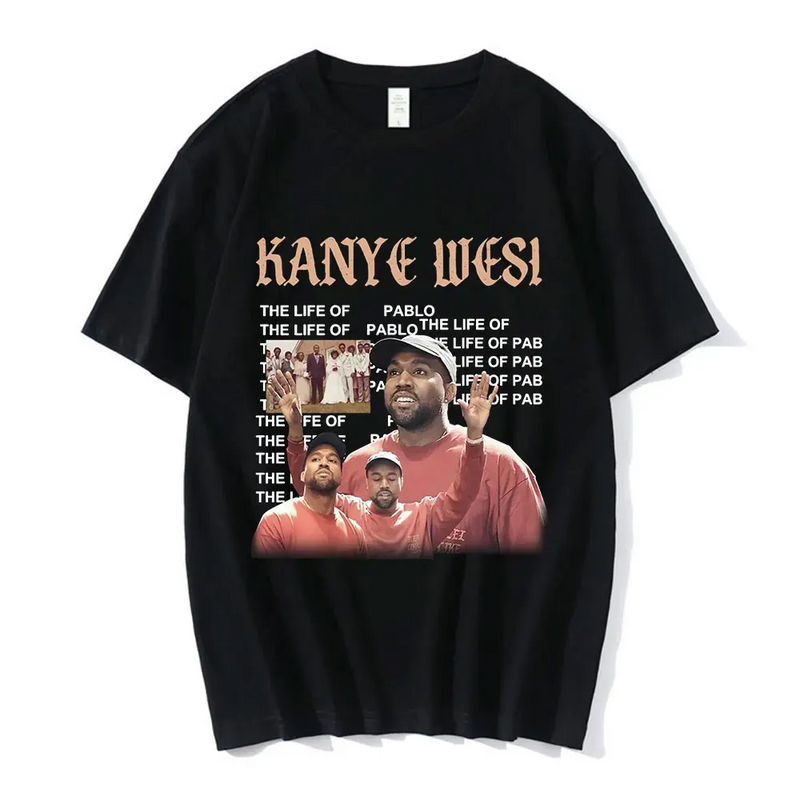 T-shirt de Kanye West para homens e mulheres, hip-hop vintage, estilo rap, manga curta, streetwear engraçado