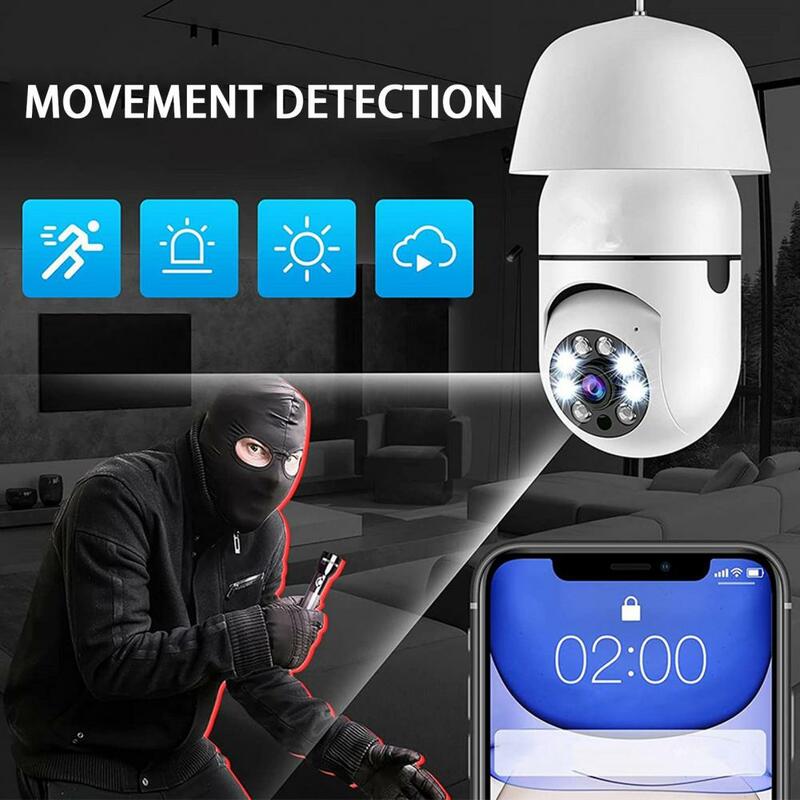 Bulb Camera  Reliable Multifunctional Wireless WiFi Connection  E27 Bulb Auto Tracking IP Camera for Home