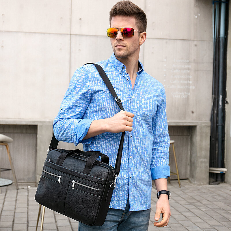 WESTAL Мужские портфели, мужские сумки из натуральной кожи, сумка для ноутбука/офиса, мужские кожаные портфели, Сумка для документов