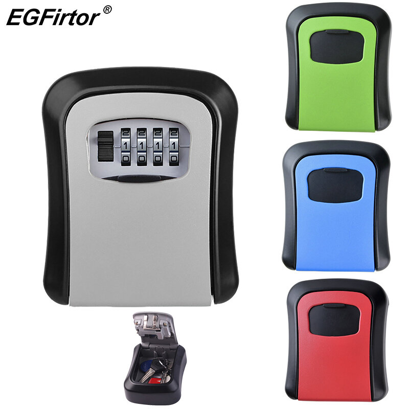 EGFirtor-스마트 코드 암호 키 잠금 상자, 보관함, 벽걸이 형 키 안전 상자, 방수 야외 키 상자, 4 자리 암호