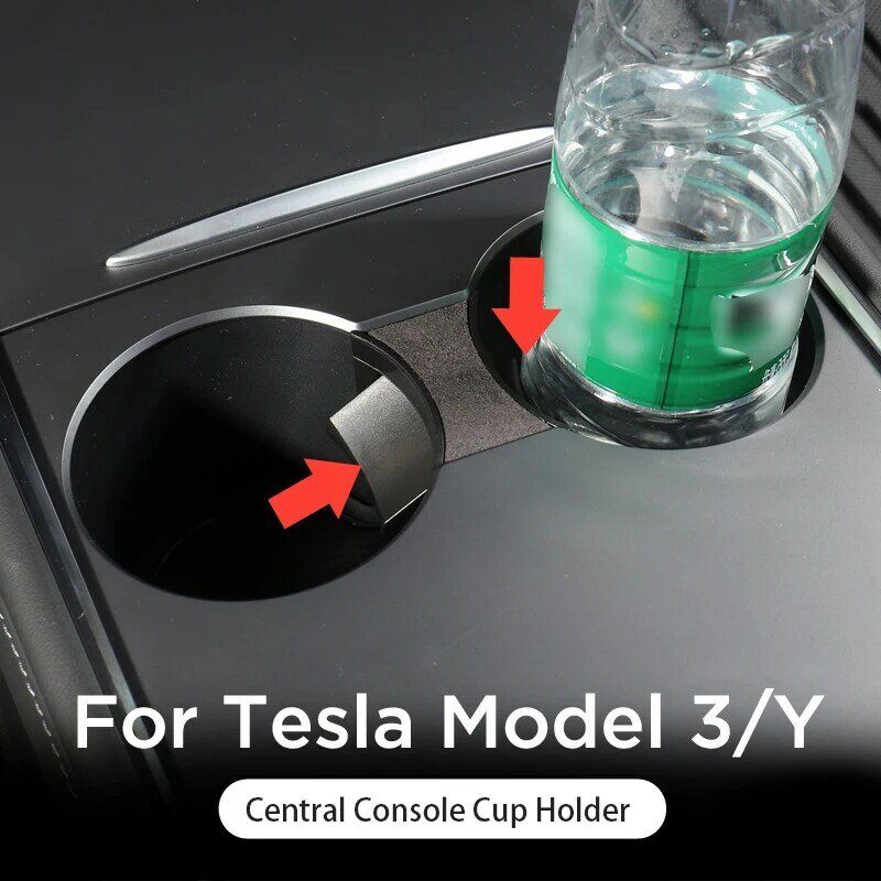 Portavasos para Tesla modelo 3 Y, consola Central, reposabrazos, caja con ranura para taza, limitador de deslizamiento, accesorios para coche 2021-2023