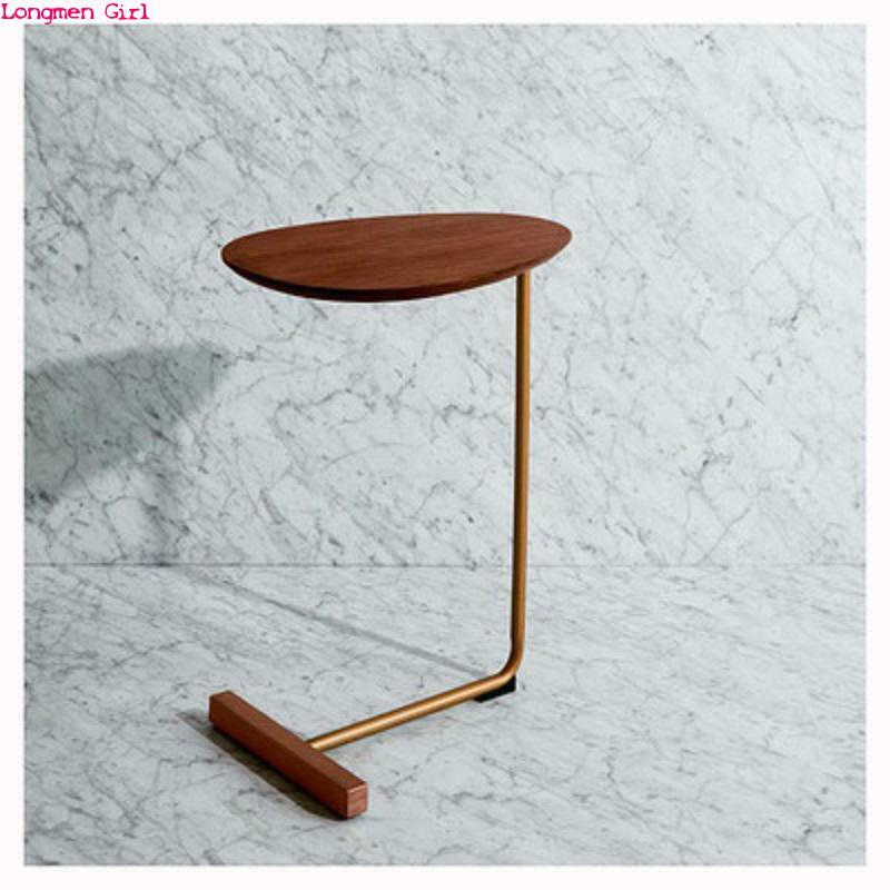 Portatile semplice moderno tavolino in ferro arte divano tavolo ad angolo pigro comodino lettura ovale tavolino da tè mobili per la casa