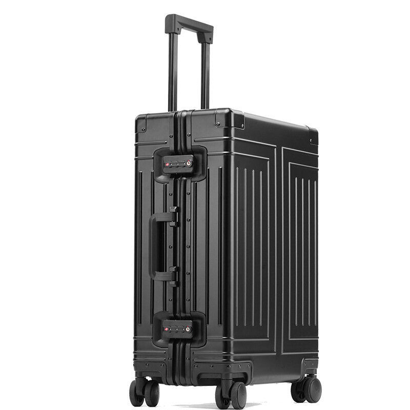 New travel suitcase on Universal wheels Aluminum-magnesium alloy Cabin Rolling Luggage man high-quality TSA trolley luggage