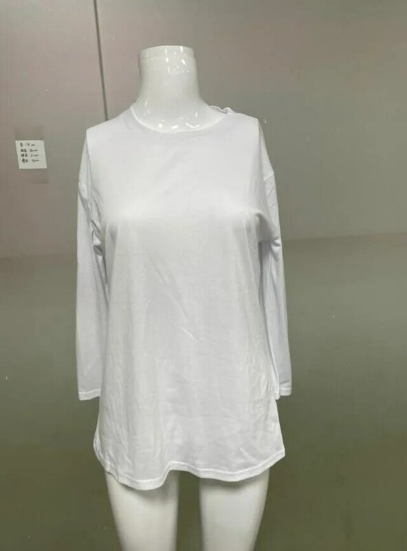 Женская одежда 2024, модная повседневная свободная футболка с круглым вырезом и рукавом 3/4, женский топ с принтом, популярная одежда в Корейском стиле