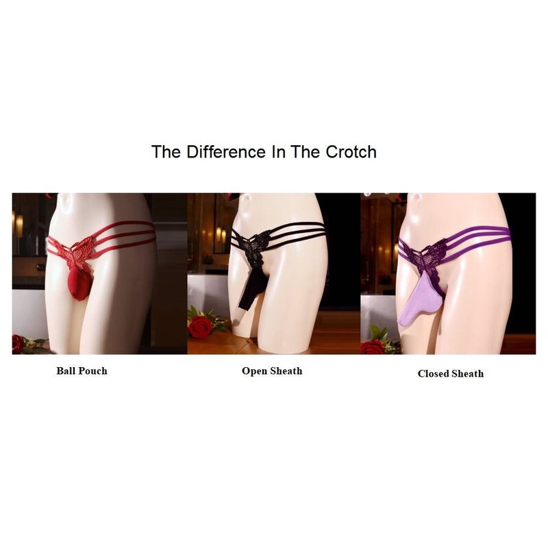 Mens Sexy Sissy Pouch Panties Lace G-String Thongs U Convex Briefs Hollow Adult Male Underwear Hombre Jockstrap Male Underpants