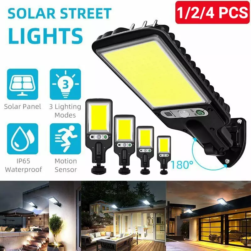 118COB Solar Street Lights Outdoor Solar Lamp With 3 Mode IP65 Motion Sensor Security Lighting for Garden Patio Path Yard