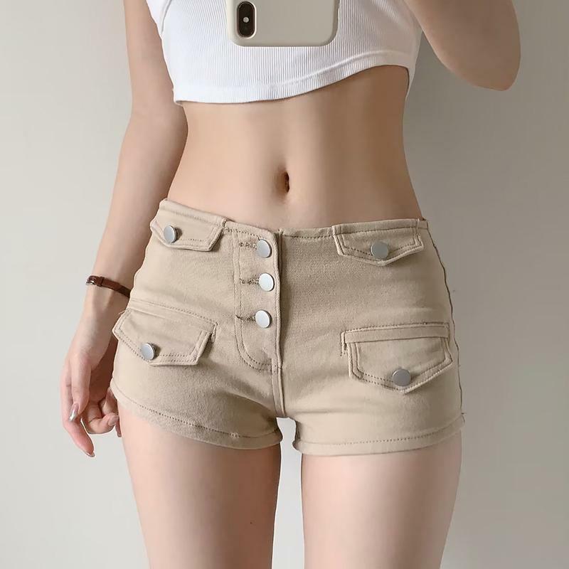 Shorts jeans ultra curtos femininos, peito único, cintura baixa e magro, wrap casual feminino para o quadril, minicorts sexy, fundo de verão, novo