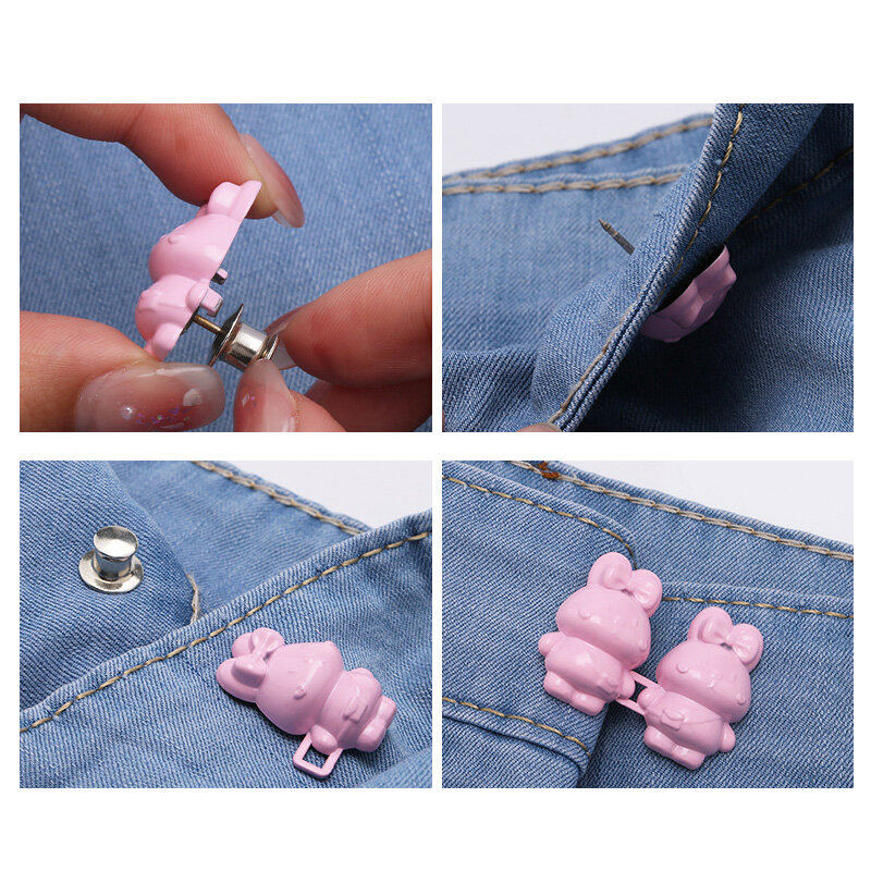 1PC Waistline Reduction Waist Clip Waist Tightening Rabbit Detachable Button Adjustable Buckle Skirt Pants Clothing Accessories
