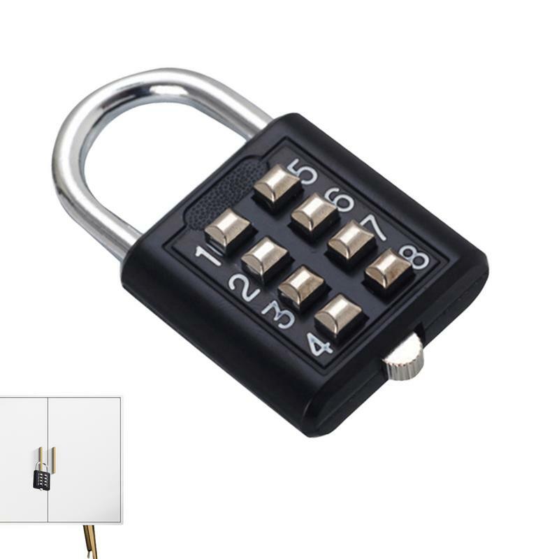 Tombol gembok sekolah kunci kombinasi gembok keamanan 8/10 digit kode Digital gembok untuk kotak alat kunci pagar loker olahraga