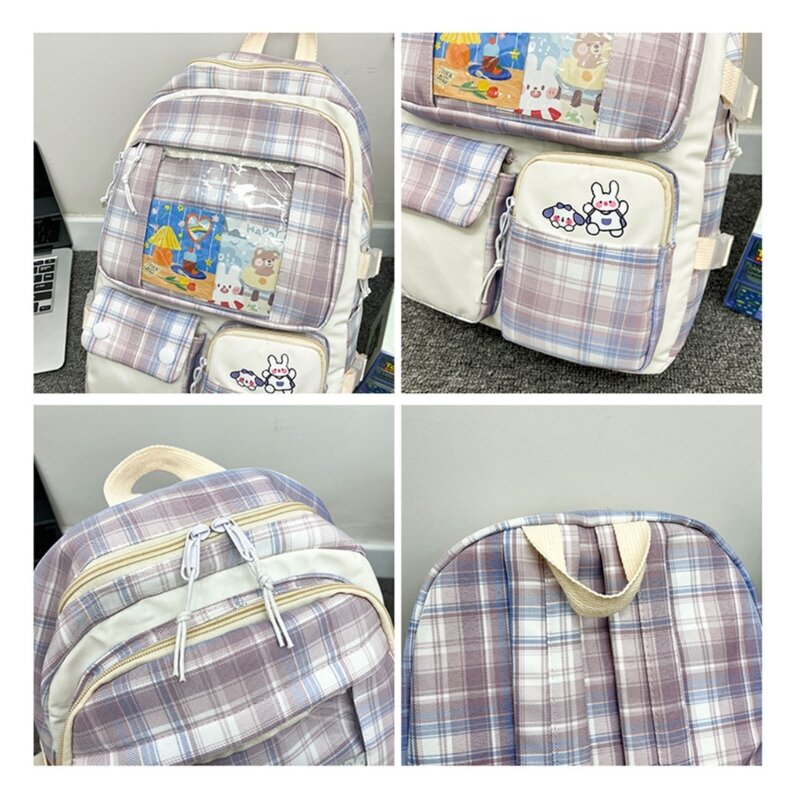 Tas punggung sekolah nilon modis tas Laptop bepergian tas punggung kasual tas sekolah untuk pelajar tas buku 517D