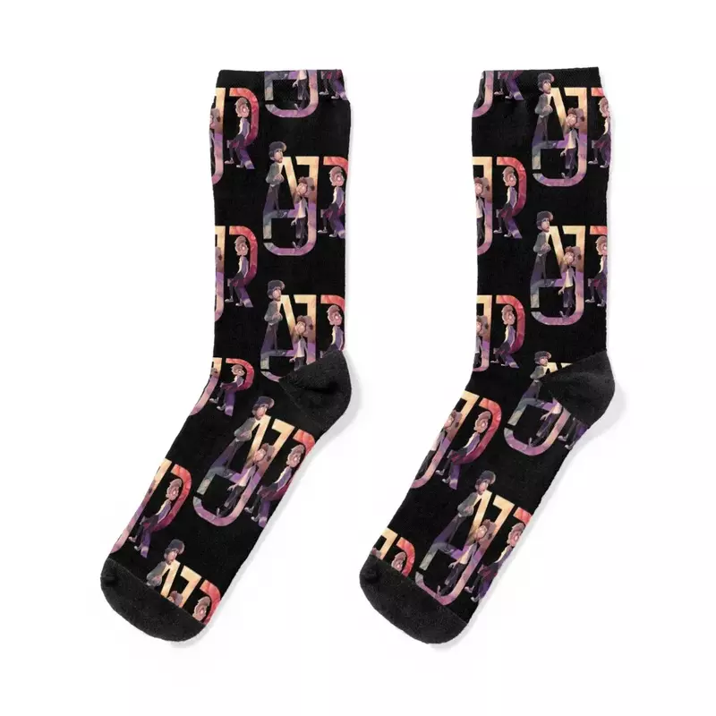 AJR Socks designer Rugby colored happy Socks For Girls Men's