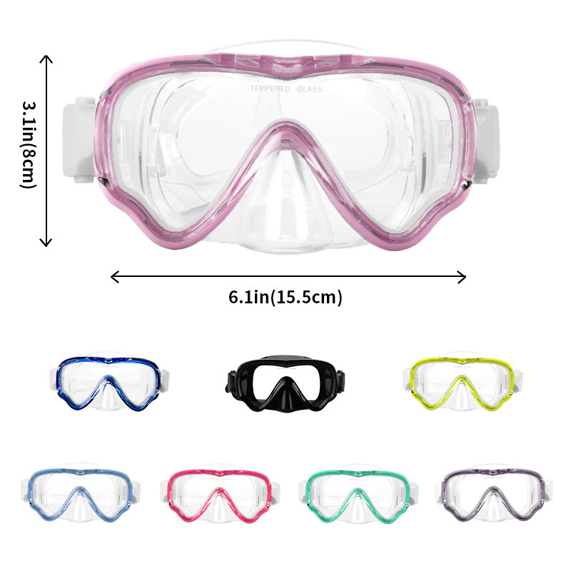 Professional Big Frame Kids Swimming Goggles with Nose Cover Anti Fog Wide View Swimming Gear for Boys Girls Children Glasses