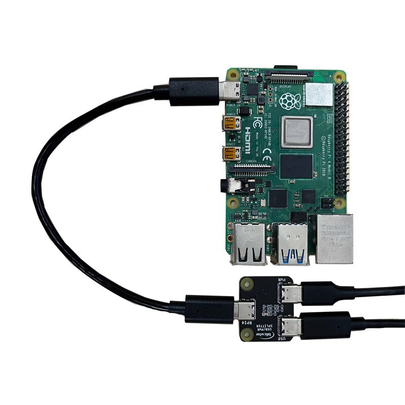 ตัวแยกไฟ USB สำหรับ Raspberry Pi รุ่น Blikvm & pikvm "KVM over IP" HDMI-Compatible CSI 1 IN 2 Type-C Power Splitter